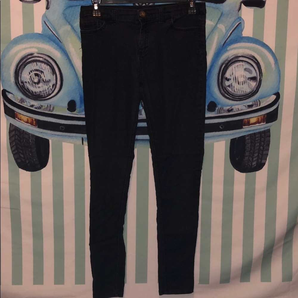 Stretchy, comfy dark denim/blackish JC pants!